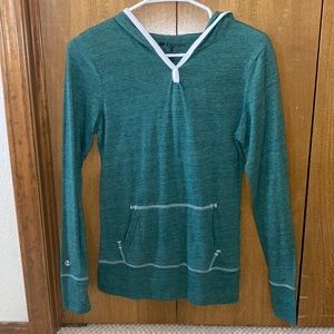 Green and White T-shirt Hoodie (light weight)